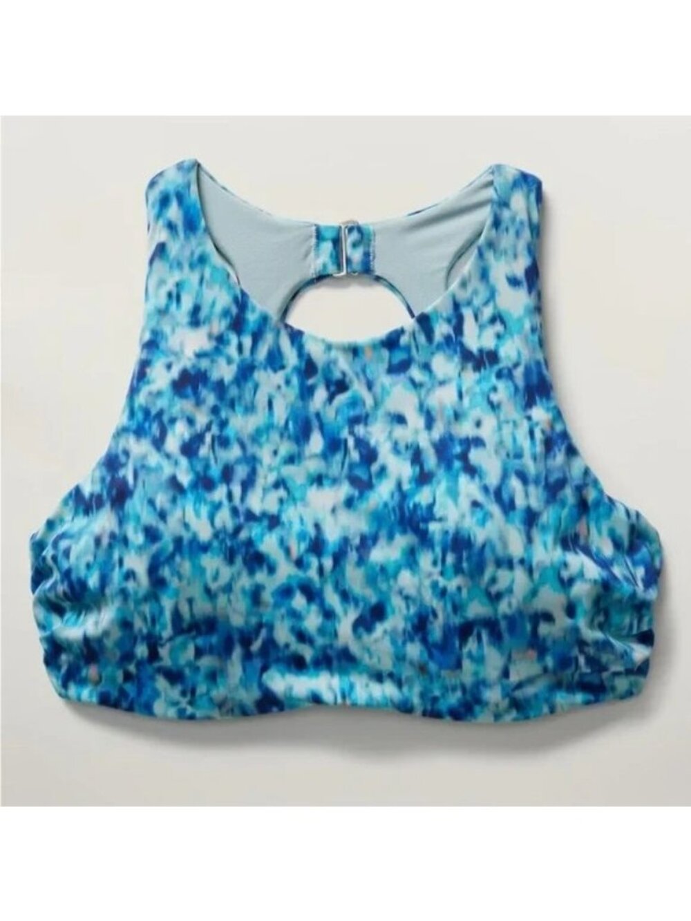 New Athleta 34 B/C MALDIVES BRA CUP BIKINI TOP Larpis Blue Print 34B/C